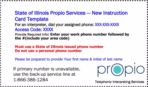 Propio Instruction Card Template