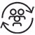 Icon for Inclusive: Two Equal-length Arrows Forming a Circle Around Three People